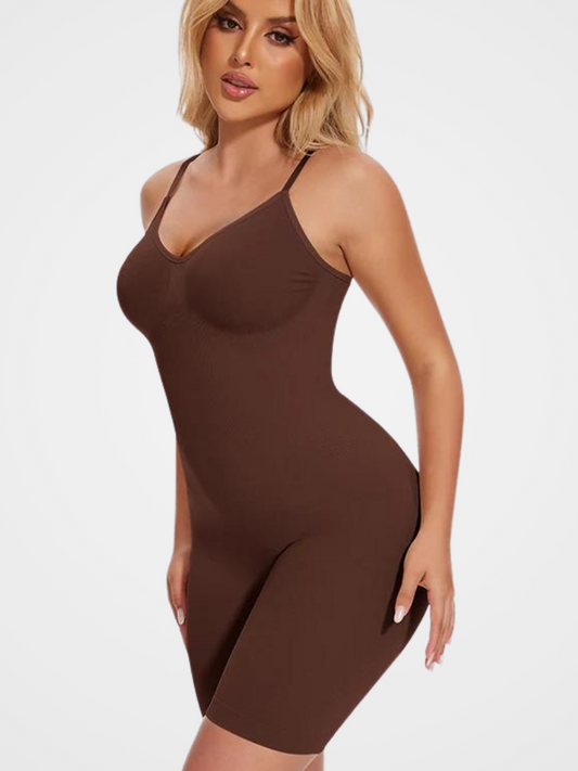 Seamless shaping jumpsuit sculpting hips and bust